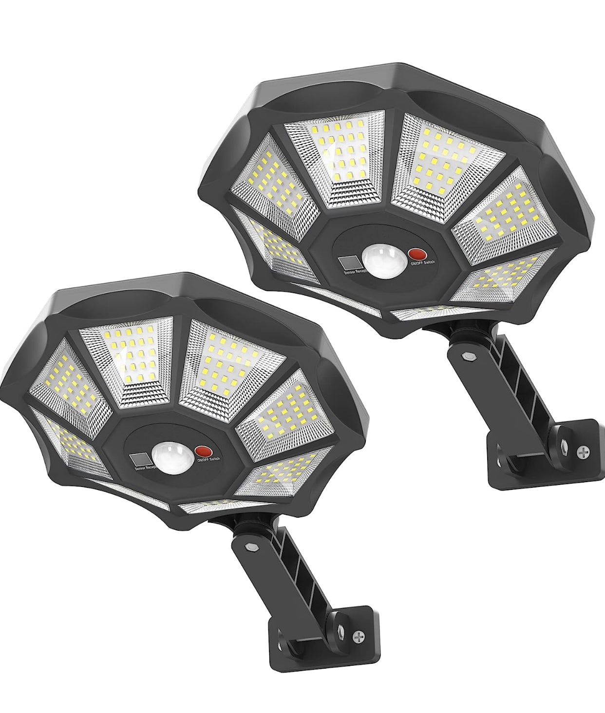 2 Pack SmartYard 300W Solar Street Light 168LED Dusk to Dawn,6500K with Motion Sensor by Outdoor Solar Outlet