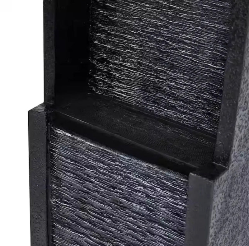 38 in. Tall Outdoor Gray Slate Solar-Powered Waterfall Fountain with LED Lights by Outdoor Solar Outlet