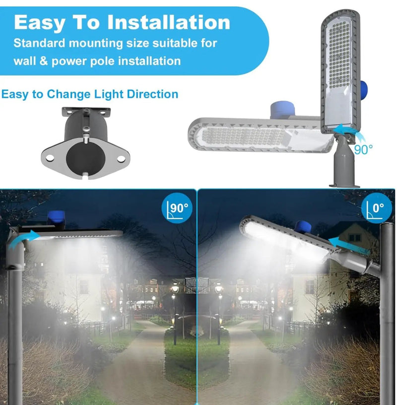 250W LED Hard Wire Electric Parking Lot Lights 30000LM: Dusk to Dawn Outdoor Street Lighting, Commercial Area Security Light with IP65 Waterproof 6500K by Outdoor Solar Outlet
