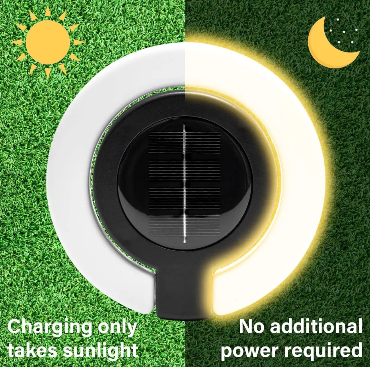 4 Pack Round Outdoor Ground Lights Adjustable Disk Solar Pathway Lamp by Outdoor Solar Outlet