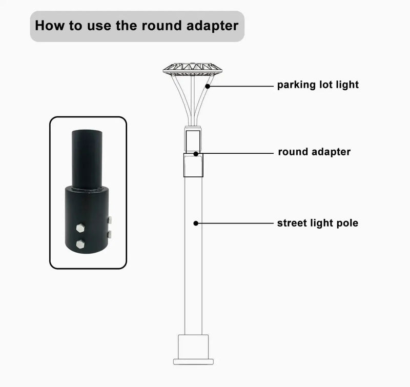 Single Spoke Arm Bracket Square/Round Base by Outdoor Solar Outlet