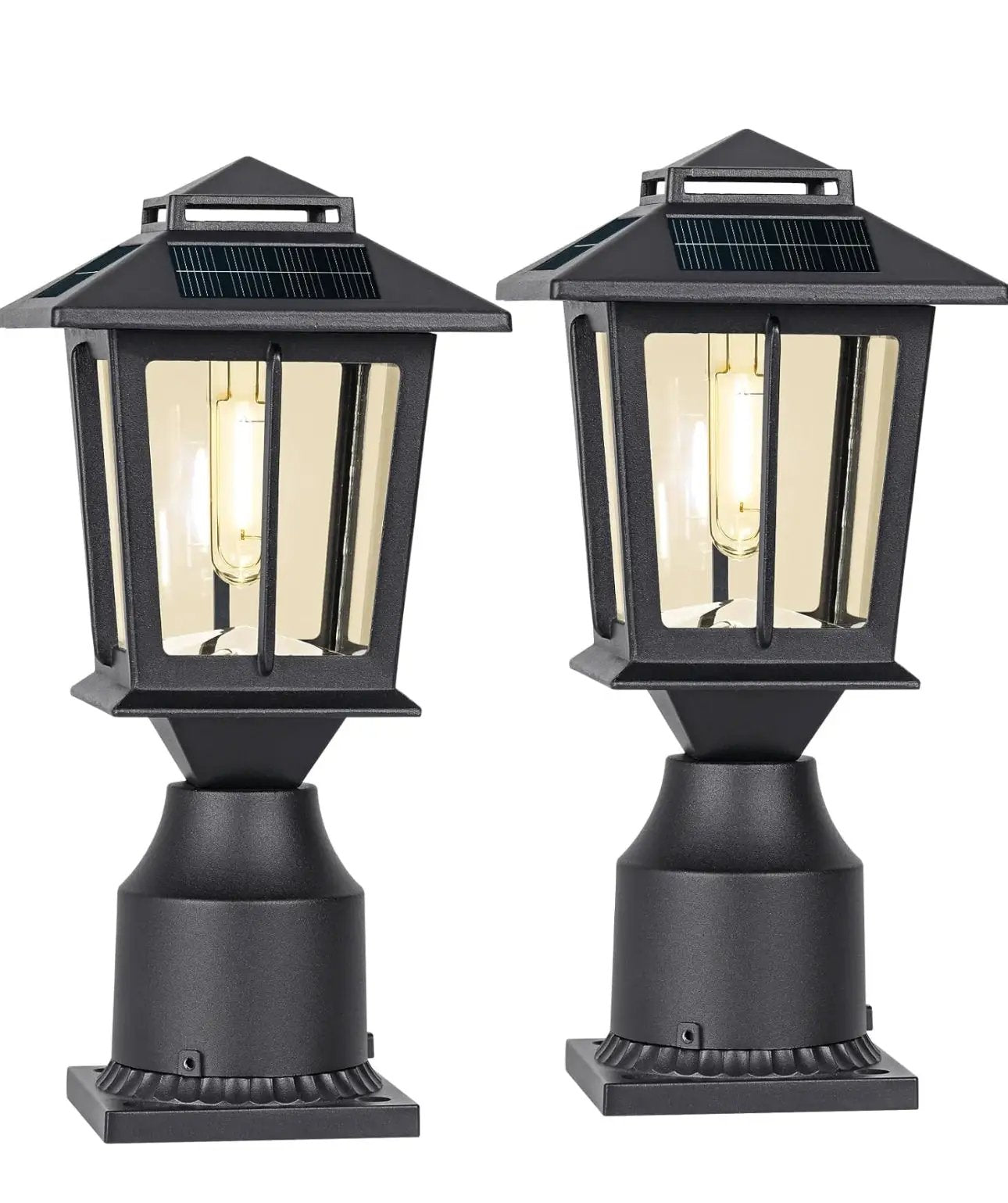 2 Pack SmartYard Aluminum Solar Post/Fence Lights Outdoor, Wood 4X4 Solar Post Cap Lights by Outdoor Solar Outlet