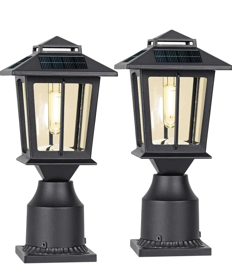 2 Pack SmartYard Aluminum Solar Post/Fence Lights Outdoor, Wood 4X4 Solar Post Cap Lights by Outdoor Solar Outlet
