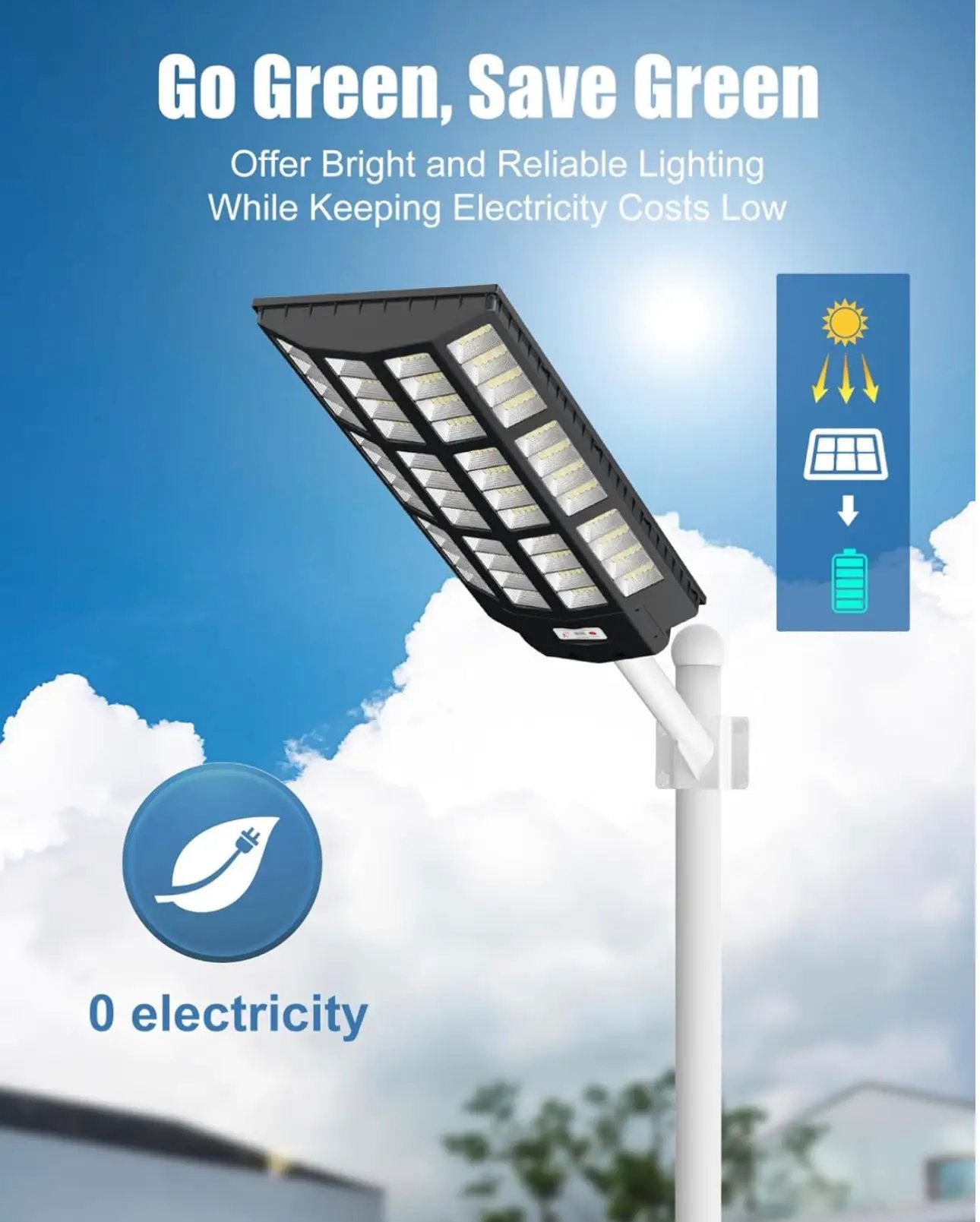 9000W Solar Street Light - Tri-Color 3000K/4000K/6500K Dimmable Solar Motion Sensor Light Outdoor, IP66 Waterproof Solar Dusk to Dawn Lights by Outdoor Solar Outlet