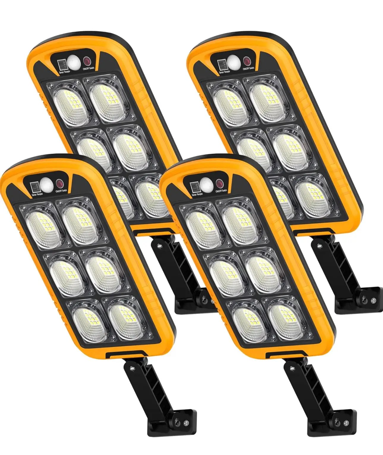 SmartYard Solar Lights Outdoor Motion Sensor Light, 7000K Solar Street Lights with Remote Control, Dusk to Dawn Flood Light Outdoor, IP65 Waterproof Security Light (4 Packs) by Outdoor Solar Outlet