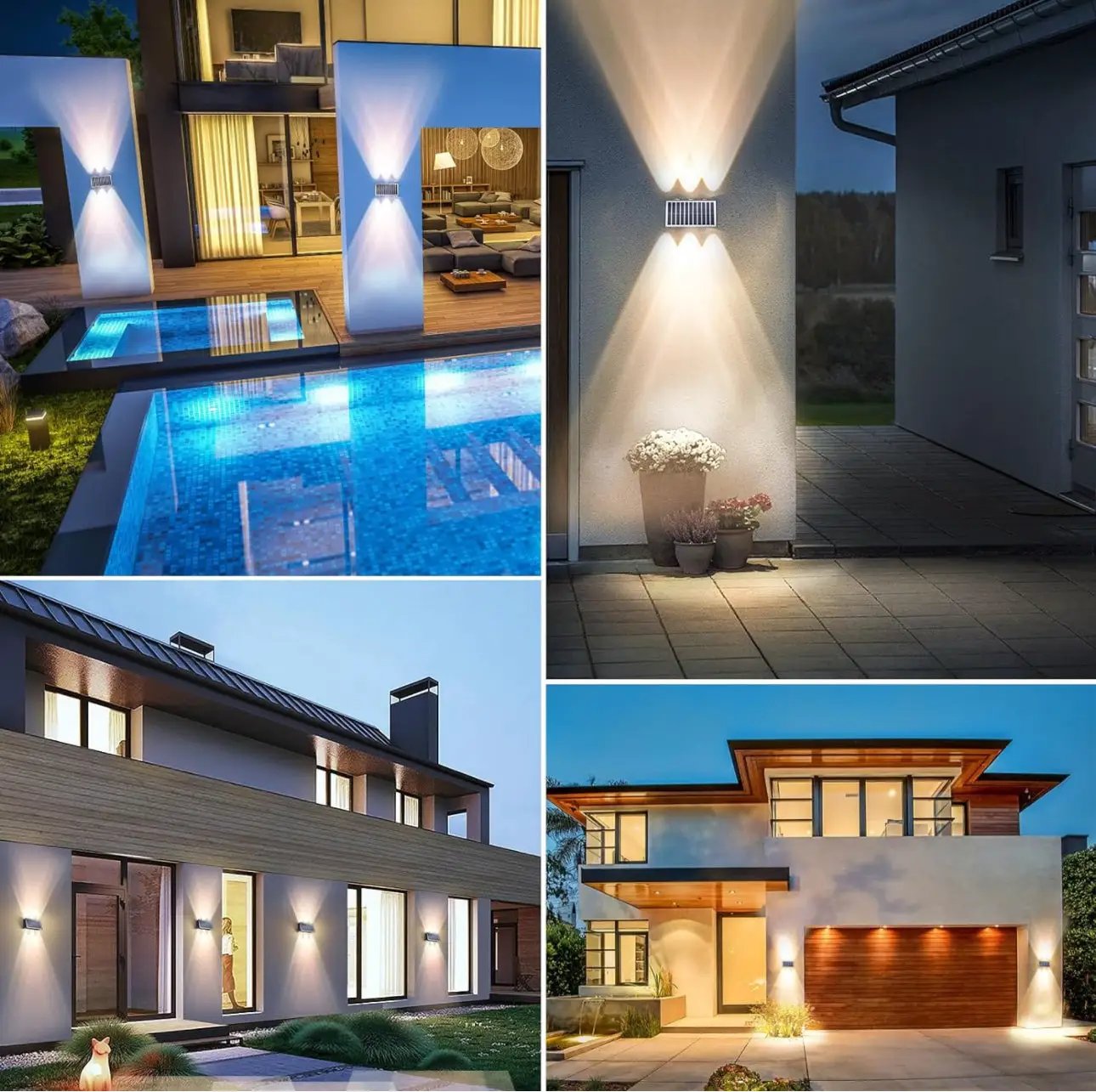 2 Pack Solar Wall Lights Outdoor Waterproof Led Up and Down Wall Lights,Solar Outdoor Lights Wall Sconce Exterior Lighting by Outdoor Solar Outlet