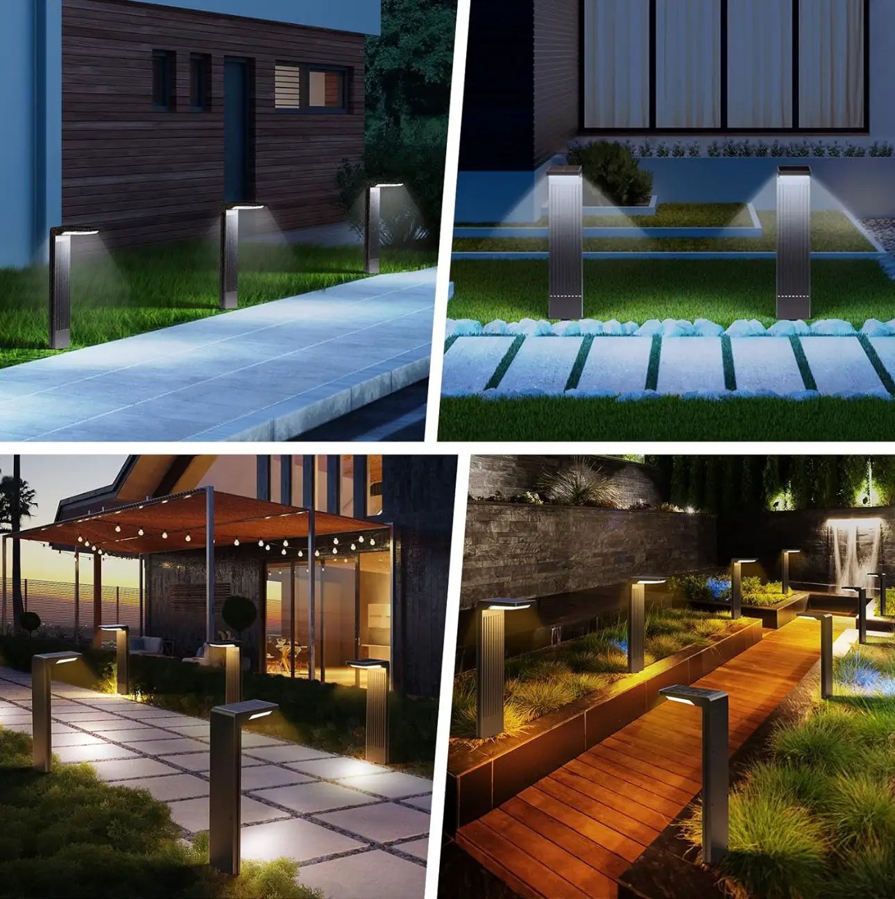 SmartYard Pathway Solar Walkway Light Super Bright 200 Lumen ,Warm & Cool-4 Pack by Outdoor Solar Outlet