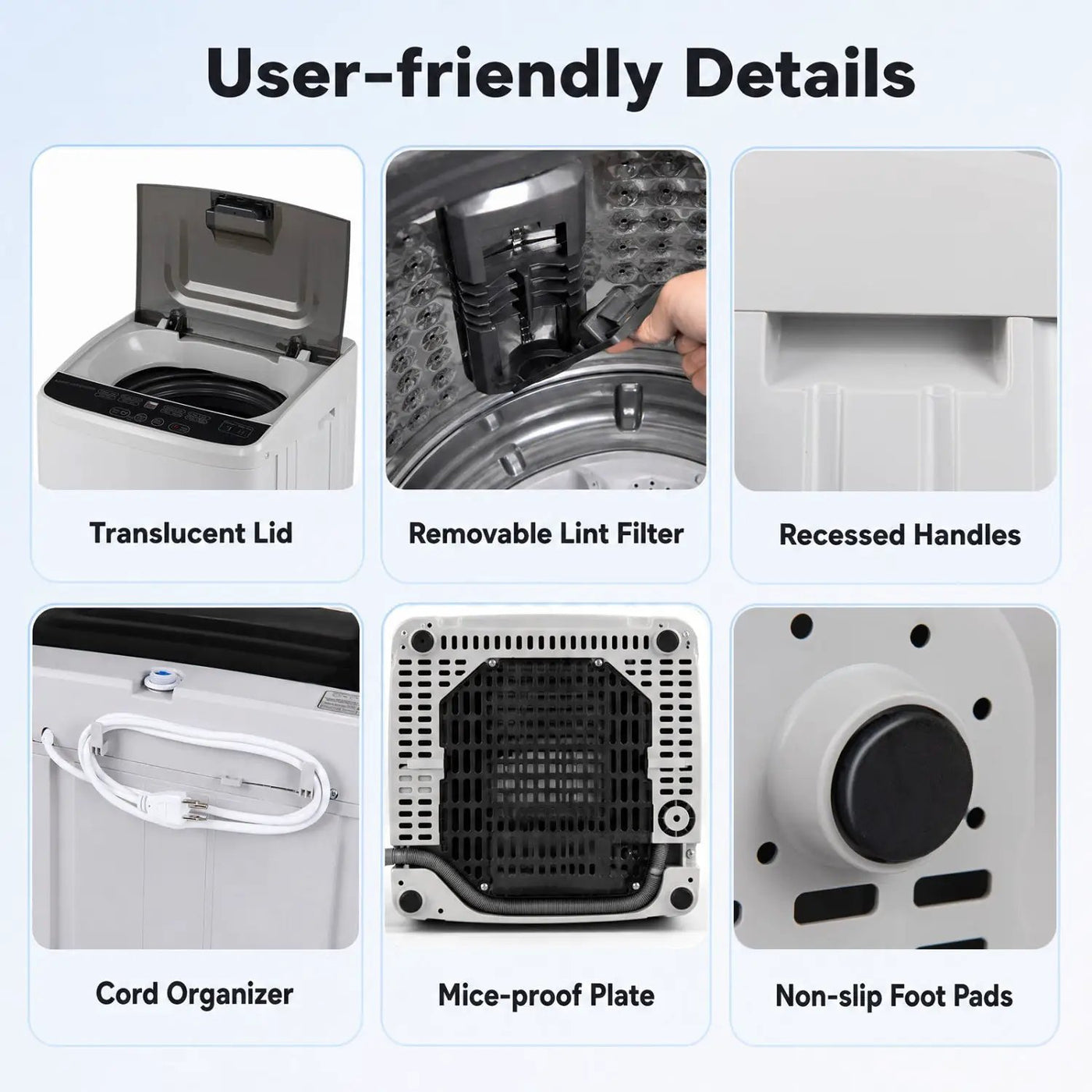Automatic Washing Machine 7.7 lbs with 8 Programs & Drain Pump by DirectDeals