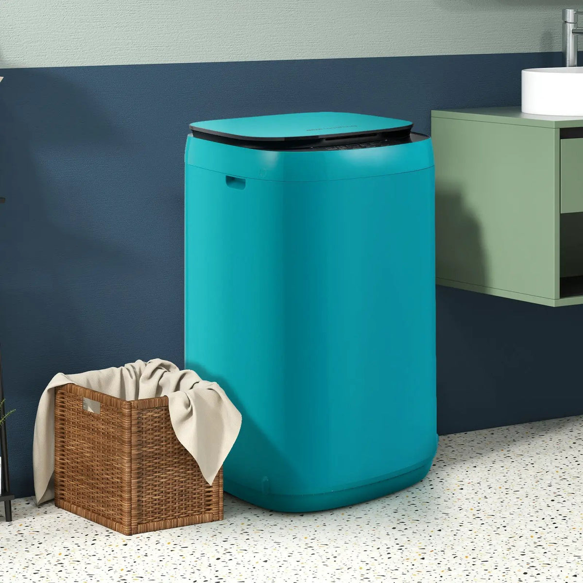 7.7 lbs Full-Automatic Washing Machine with 10 Washing Programs