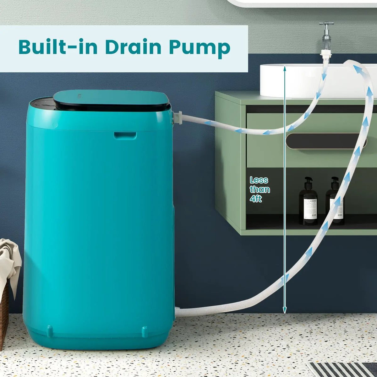 7.7 lbs Full-Automatic Washing Machine with 10 Washing Programs, photo 4 of 9