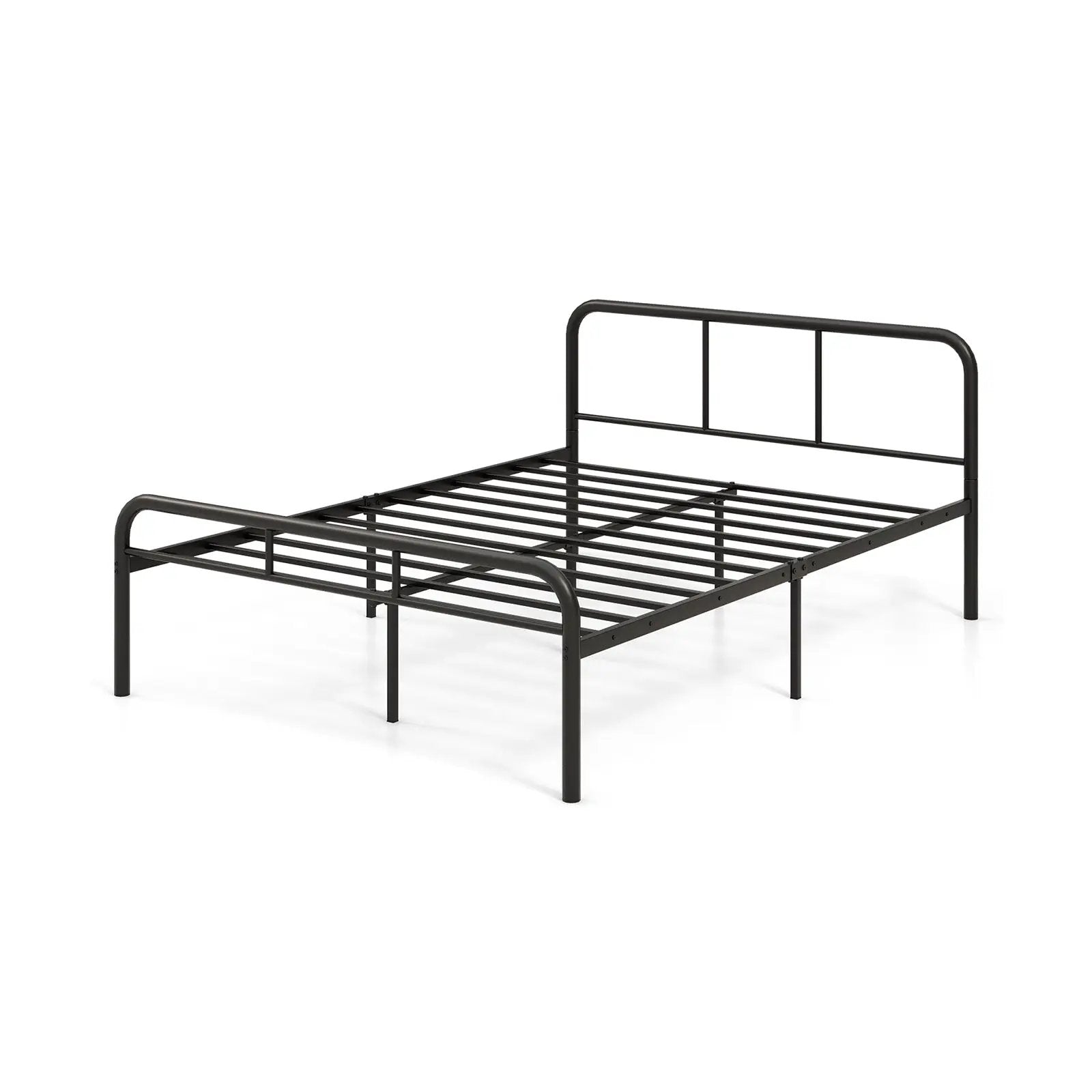 Full Bed Frame with Headboard and Footboard No Box Spring Needed-Black by DirectDeals