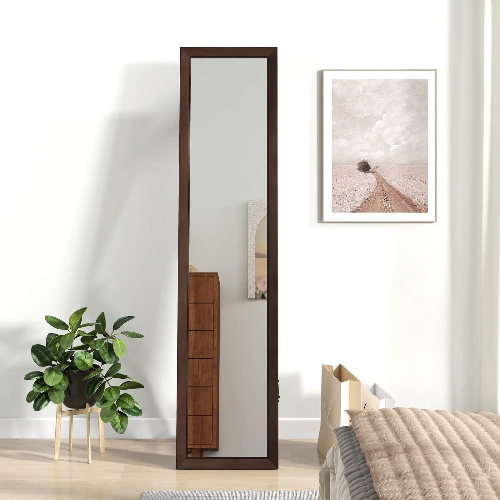 Full Length Mirror with Stand and Solid Wood Frame by DirectDeals