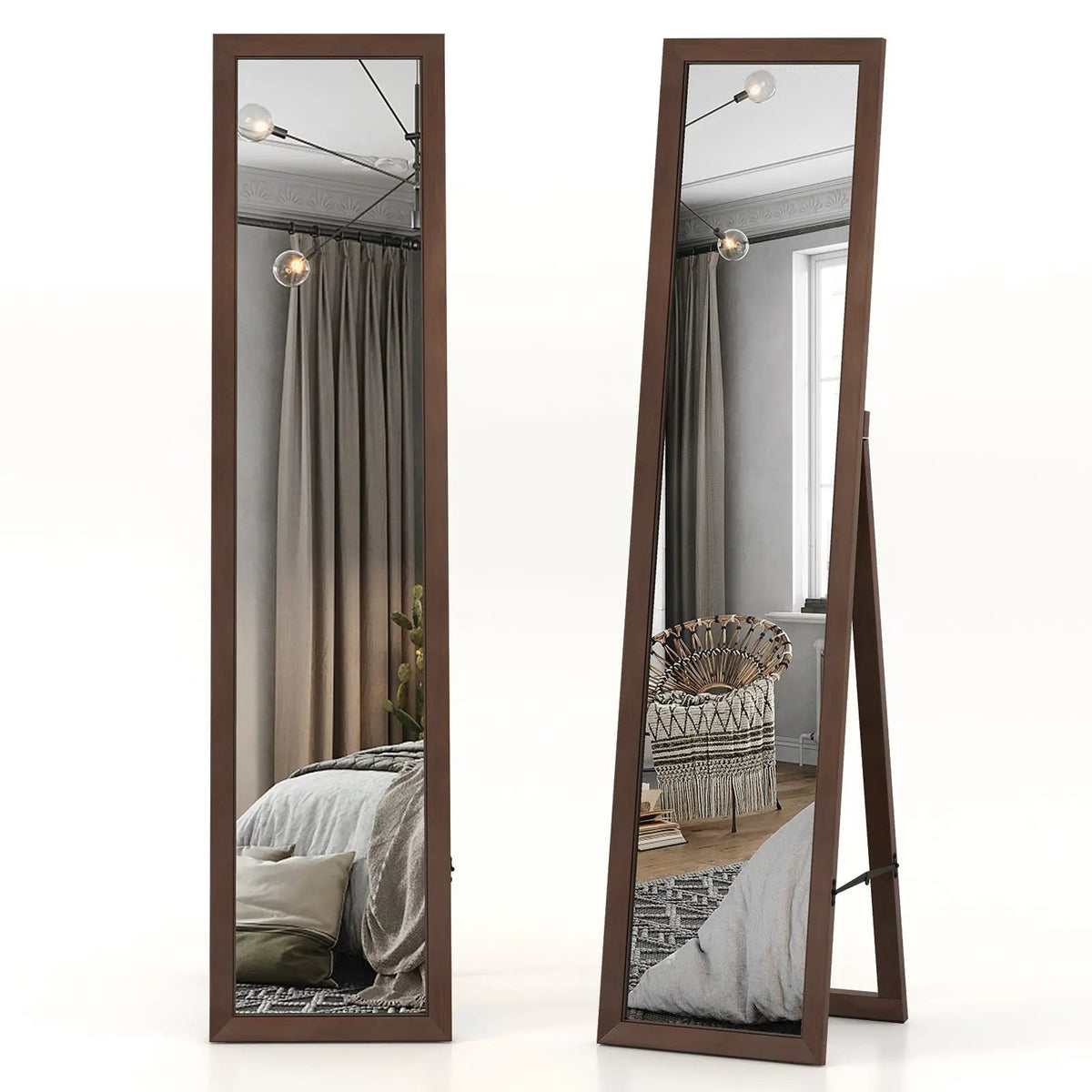 Full Length Mirror with Stand and Solid Wood Frame, photo 5 of 16