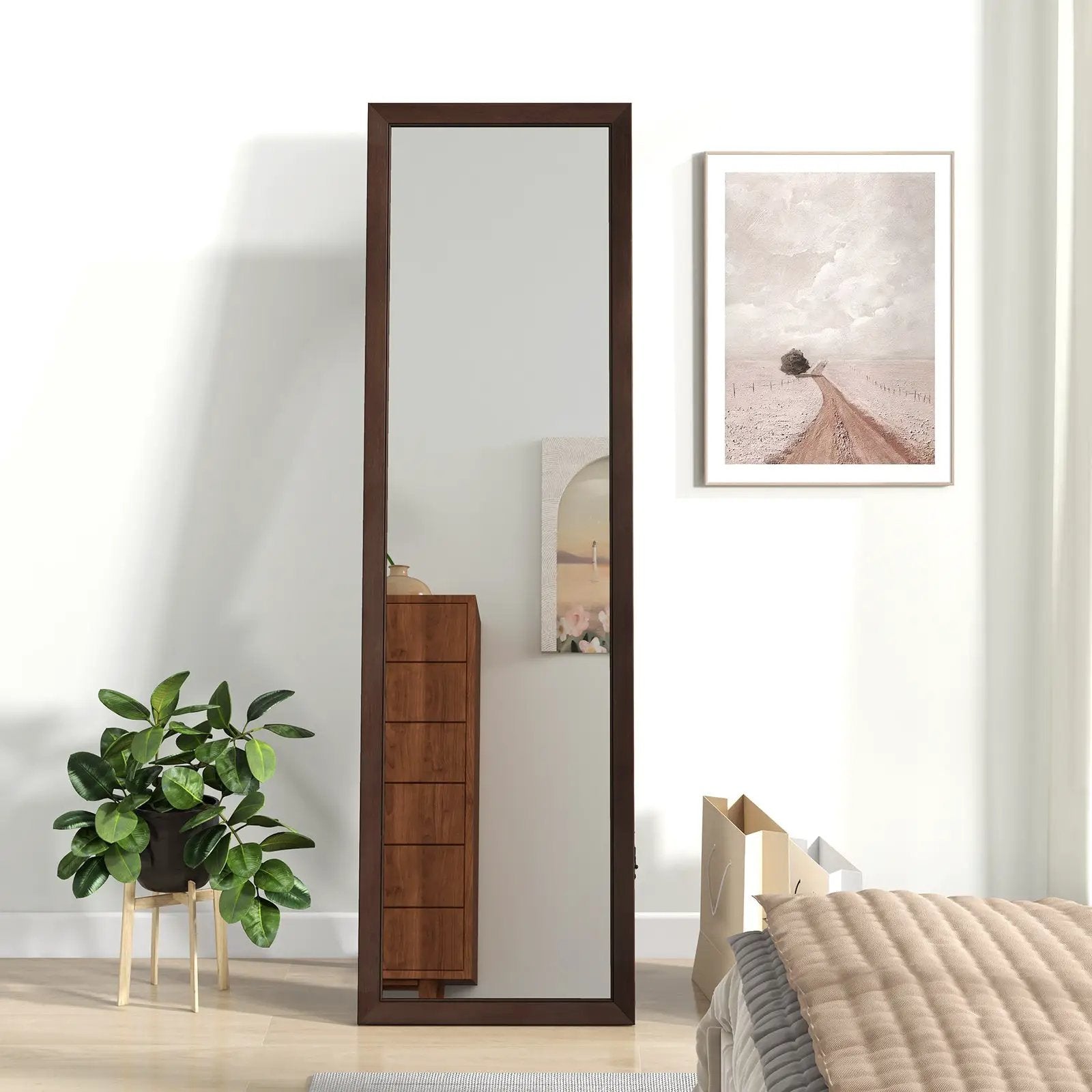 Full Length Mirror with Stand and Solid Wood Frame by DirectDeals