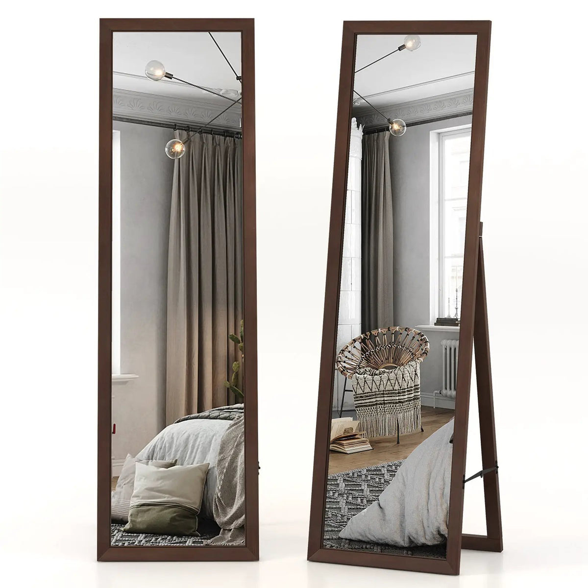 Full Length Mirror with Stand and Solid Wood Frame, photo 6 of 16
