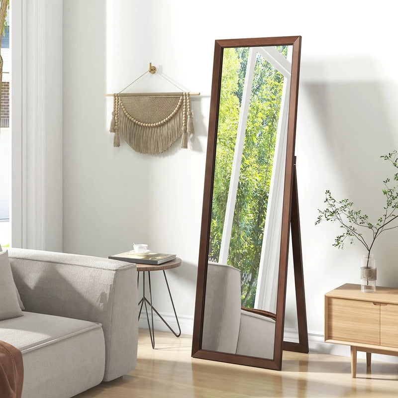 Full Length Mirror with Stand and Solid Wood Frame by DirectDeals