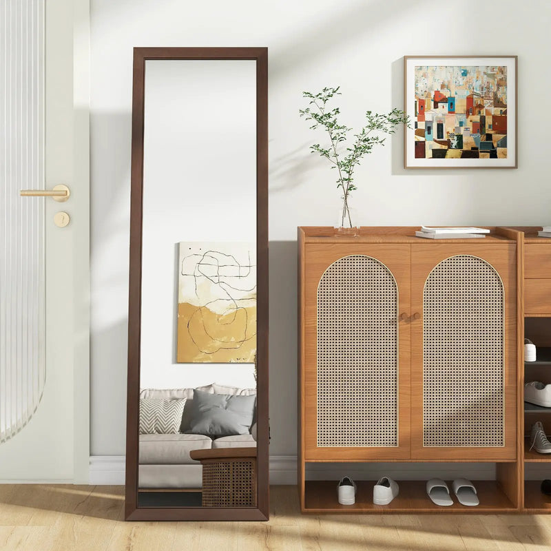 Full Length Mirror with Stand and Solid Wood Frame by DirectDeals