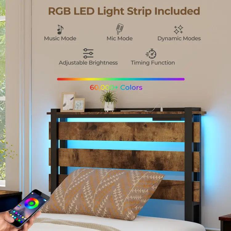 Twin LED Bed Frame with 60 000+ Color Lights & App Control by DirectDeals
