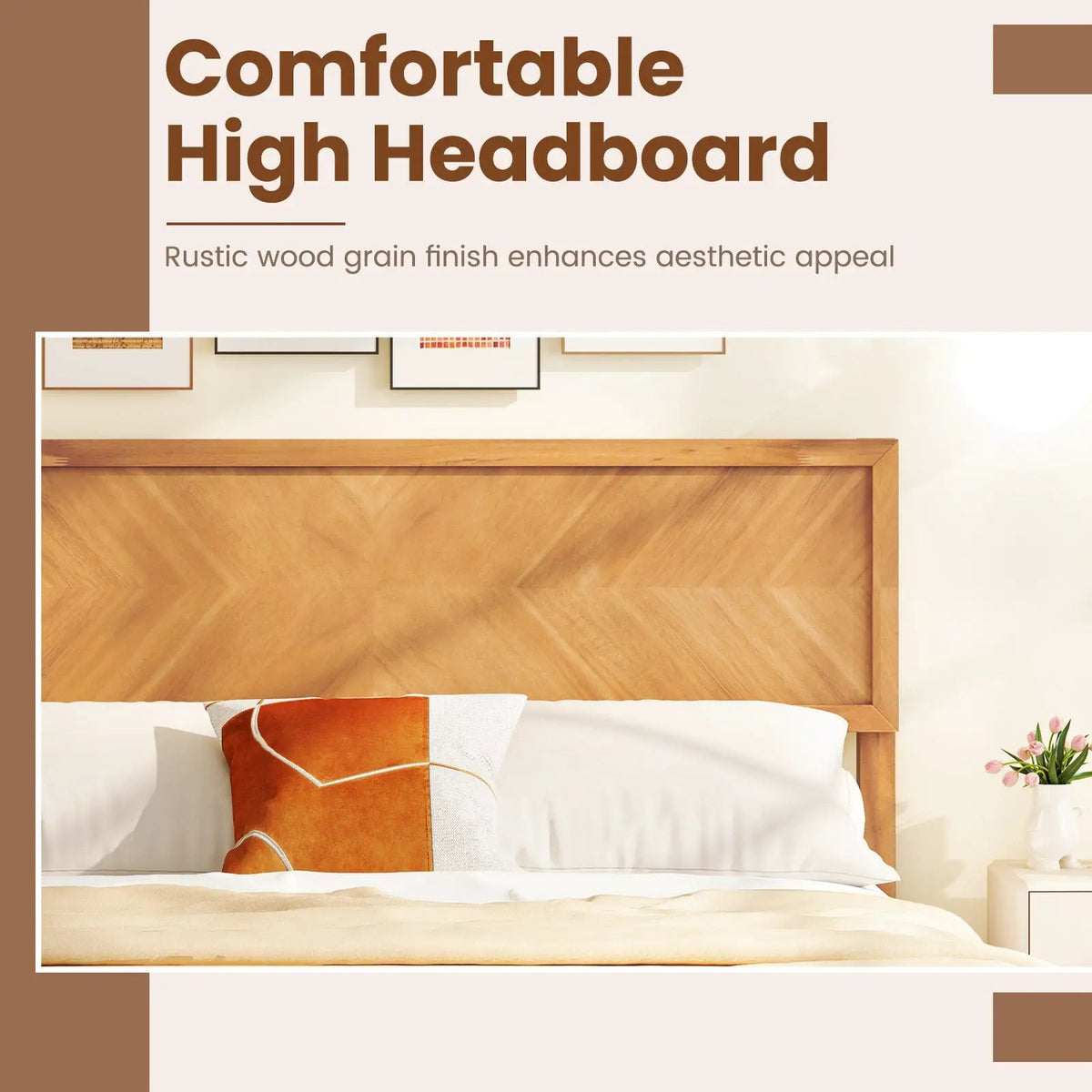 Twin/Full/Queen Size Bed Frame with Headboard and Storage Space, photo 8 of 10