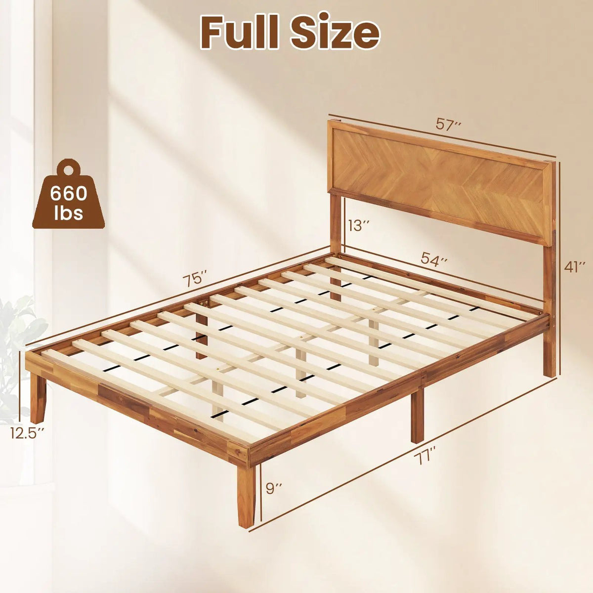 Twin/Full/Queen Size Bed Frame with Headboard and Storage Space, photo 4 of 10