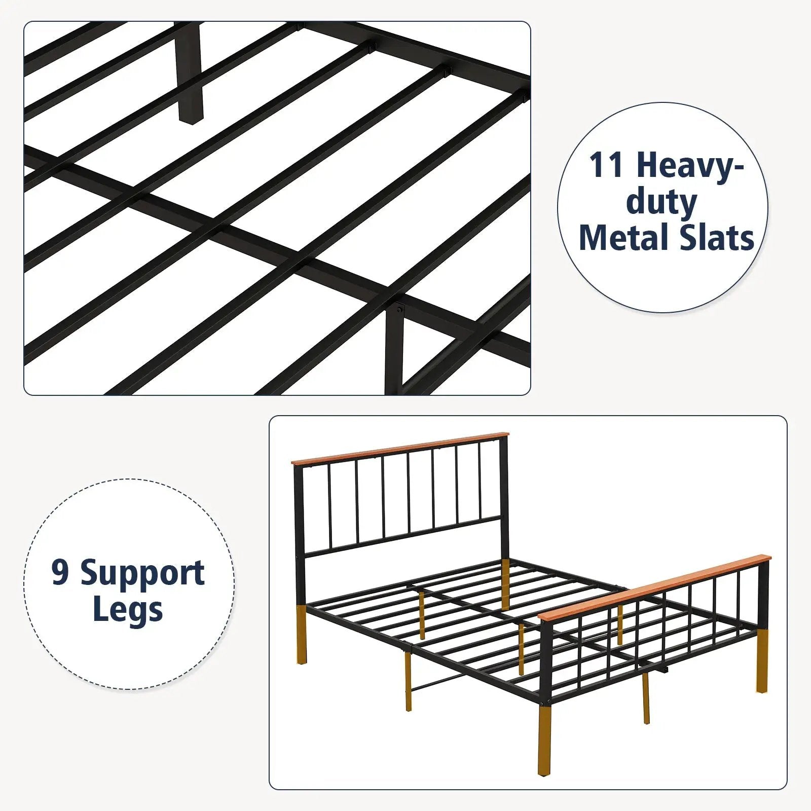 Bed Frame with Headboard and Footboard by DirectDeals