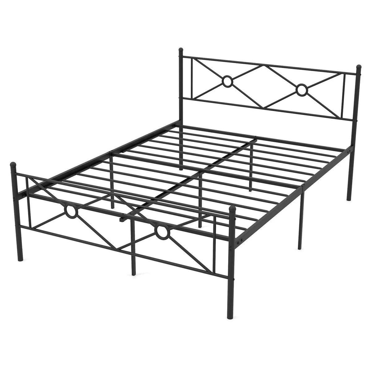 Full/Queen Size Metal Platform Bed Frame with Headboard and Footboard, photo 4 of 9