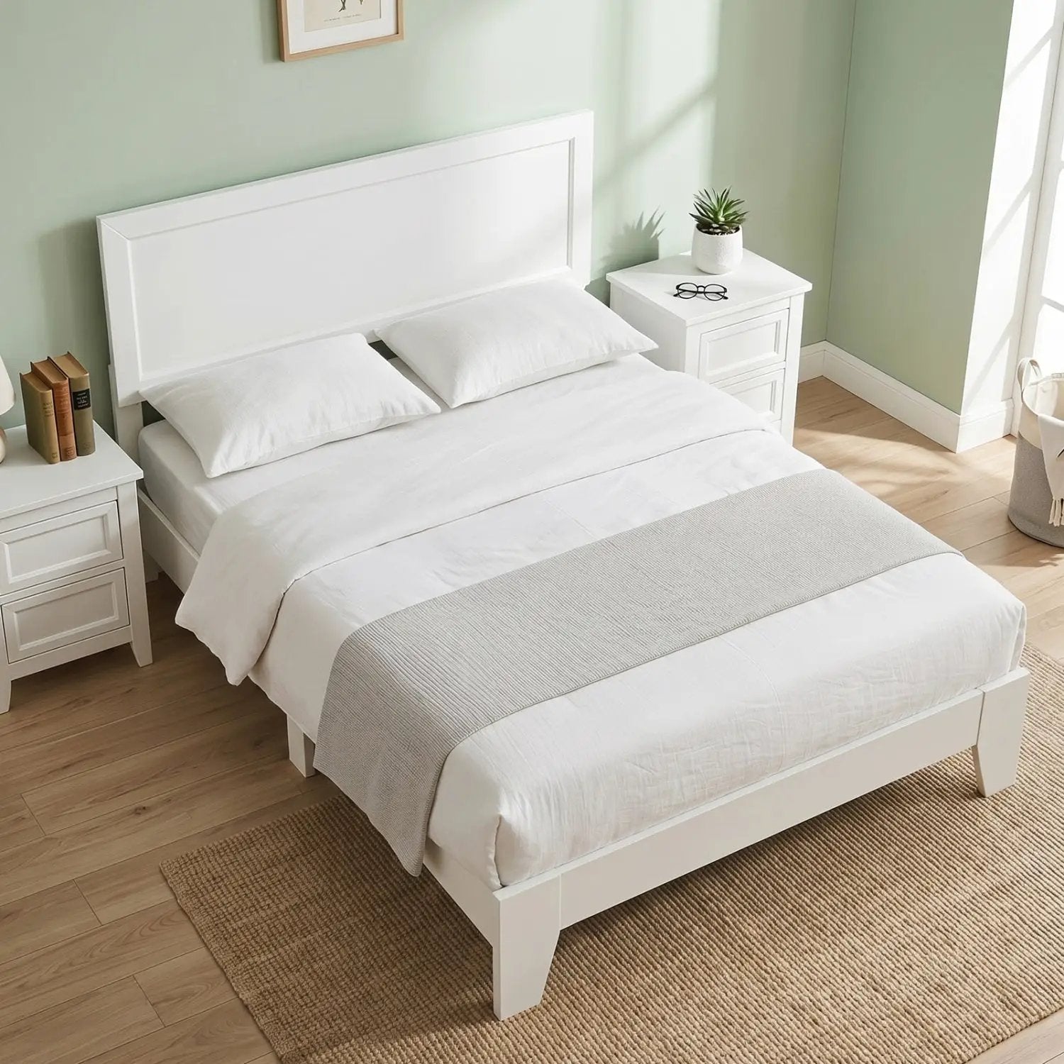 Full Size Platform Bed Frame with Headboard - No Box Spring by DirectDeals
