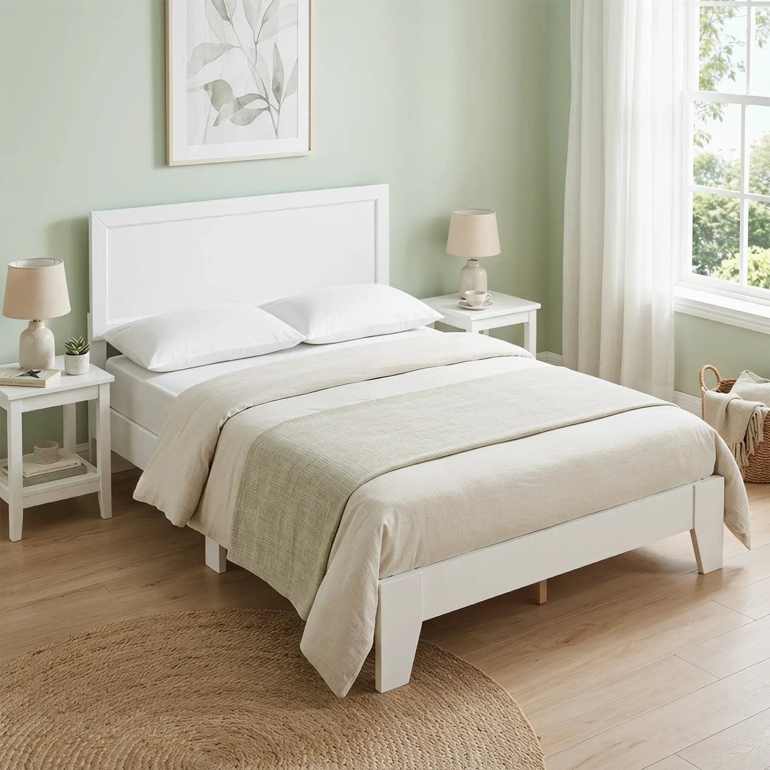Full Size Platform Bed Frame with Headboard - No Box Spring by DirectDeals