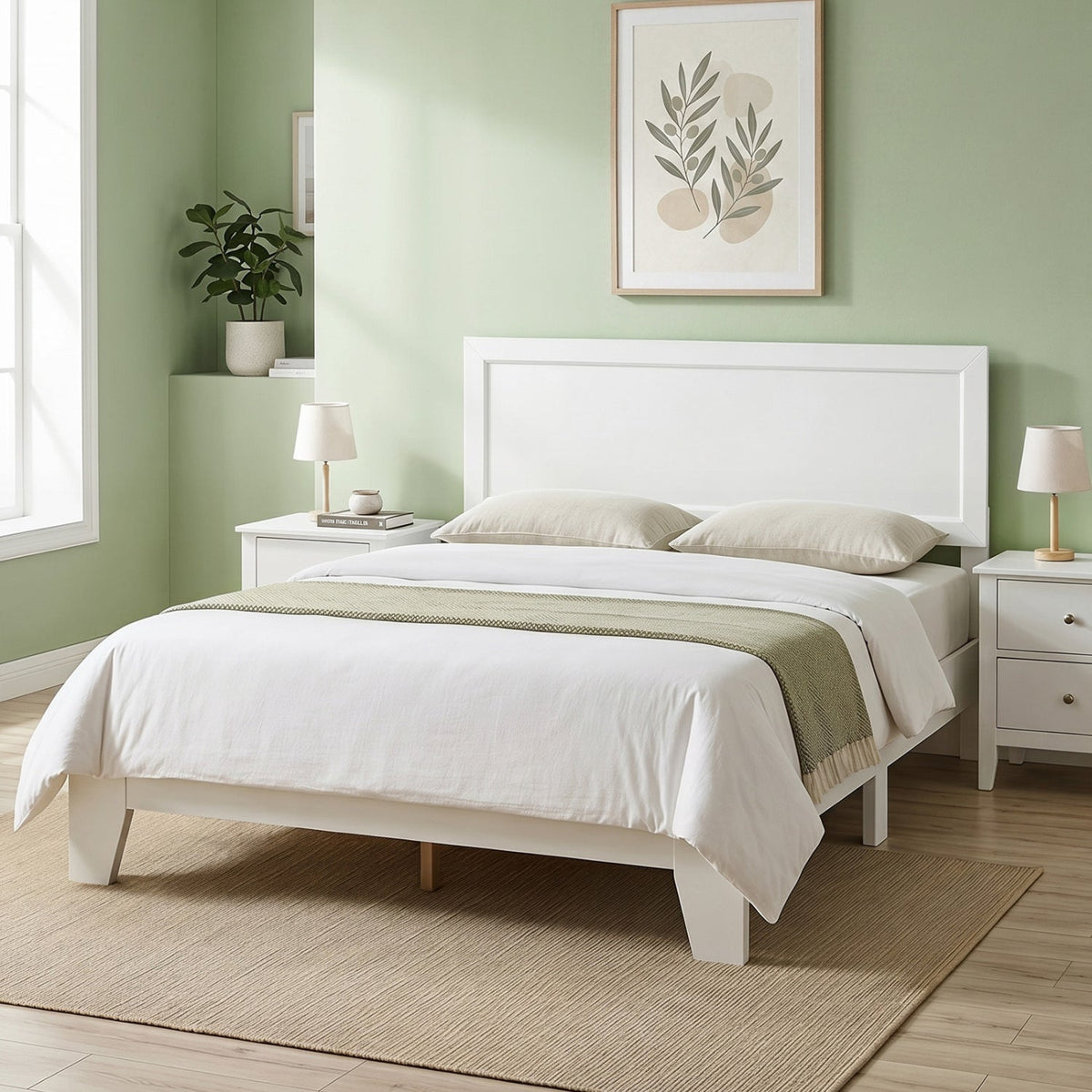 Full Size Platform Bed Frame with Headboard - No Box Spring, photo 6 of 16