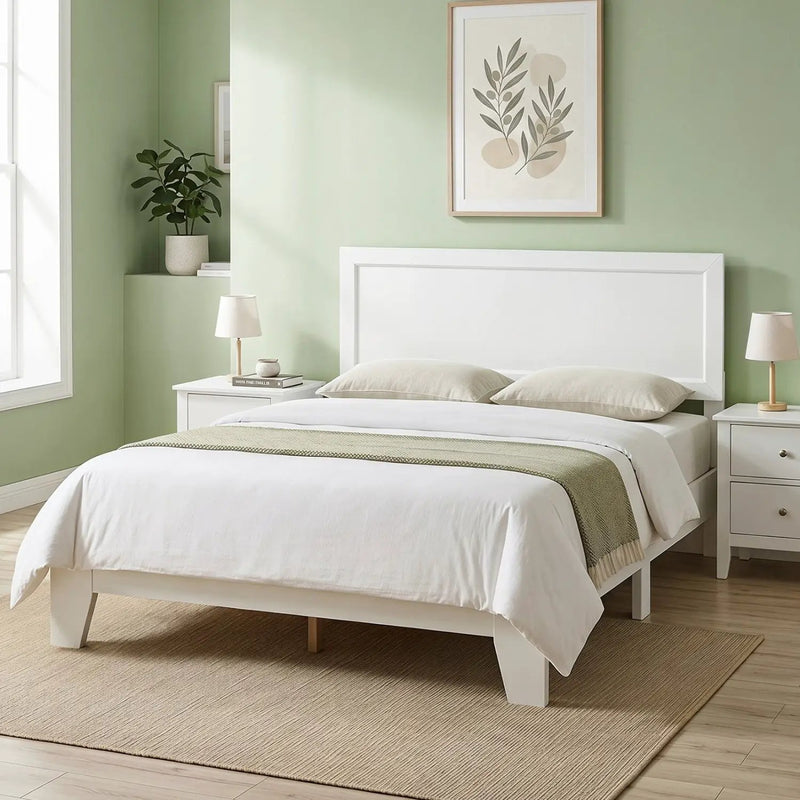 Full Size Platform Bed Frame with Headboard - No Box Spring by DirectDeals