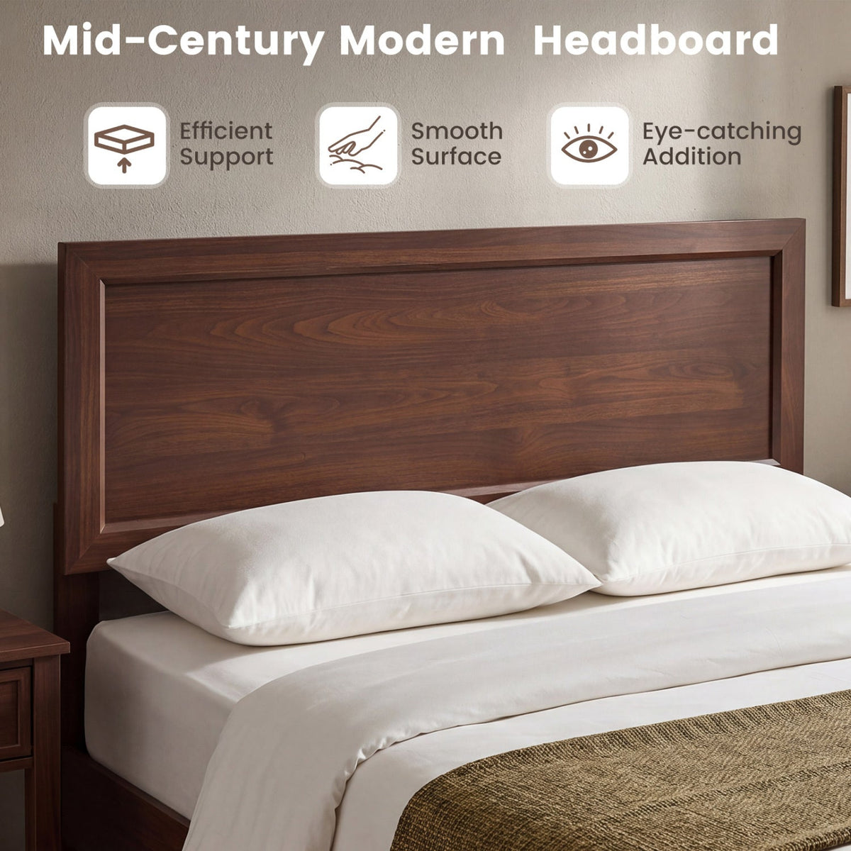 Full Size Platform Bed Frame with Headboard - No Box Spring, photo 15 of 16
