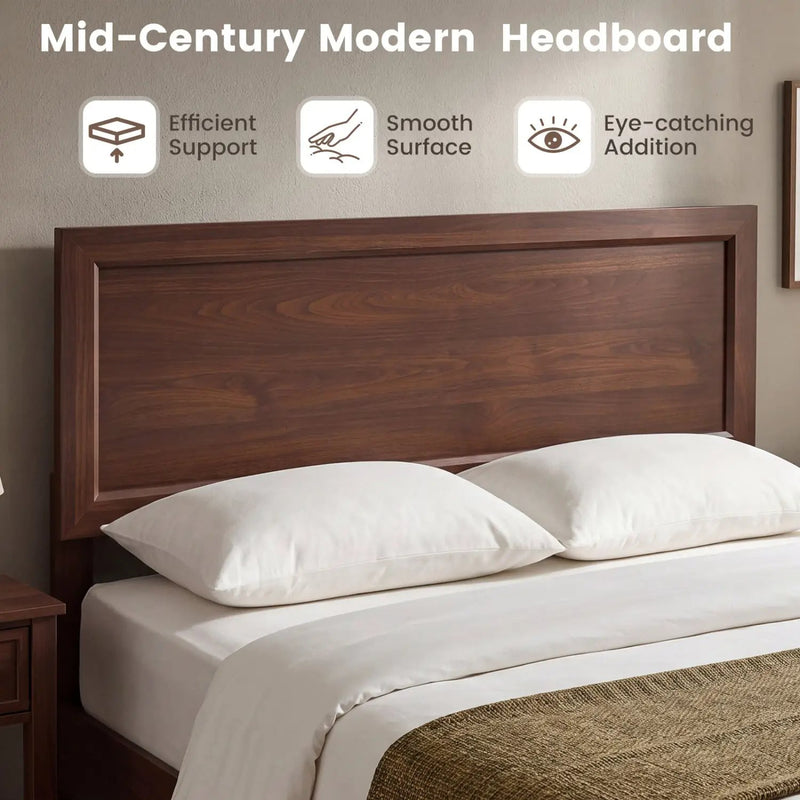 Full Size Platform Bed Frame with Headboard - No Box Spring by DirectDeals