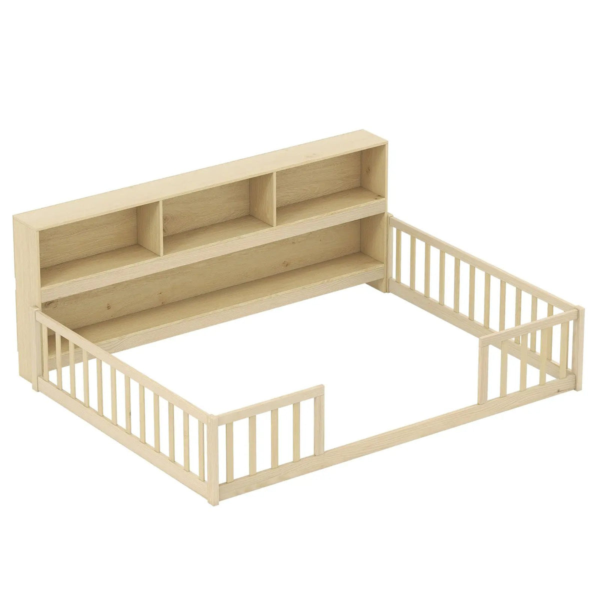 Full Size Montessori Floor Bed with Bookcase, photo 2 of 3