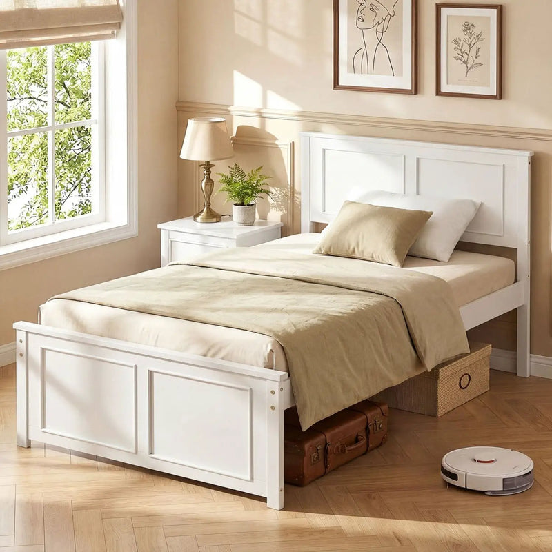 Twin Size Platform Bed Frame with Headboard by DirectDeals