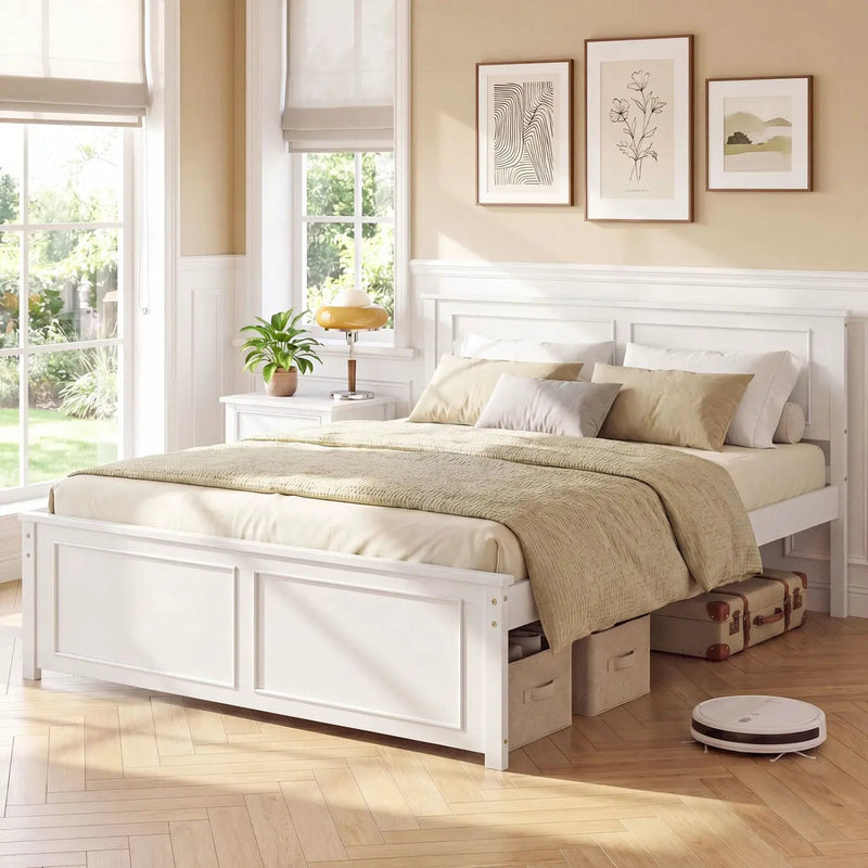 Twin Size Platform Bed Frame with Headboard by DirectDeals