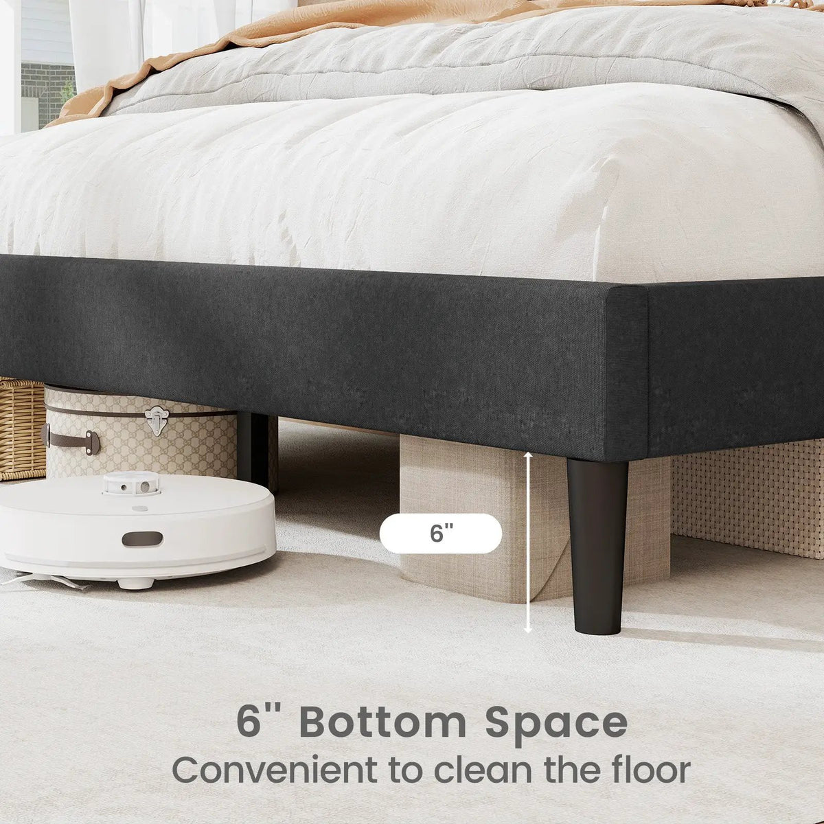 Twin/Full/Queen Size Upholstered Platform Bed Frame with High Headboard, photo 8 of 10