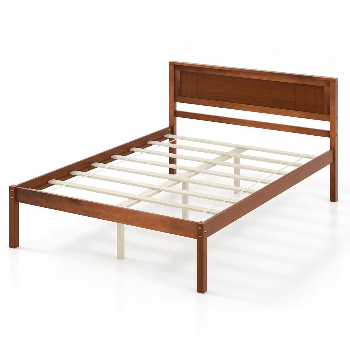 Twin/Full/Queen Size Bed Frame with Wooden Headboard and Slat Support, photo 3 of 10