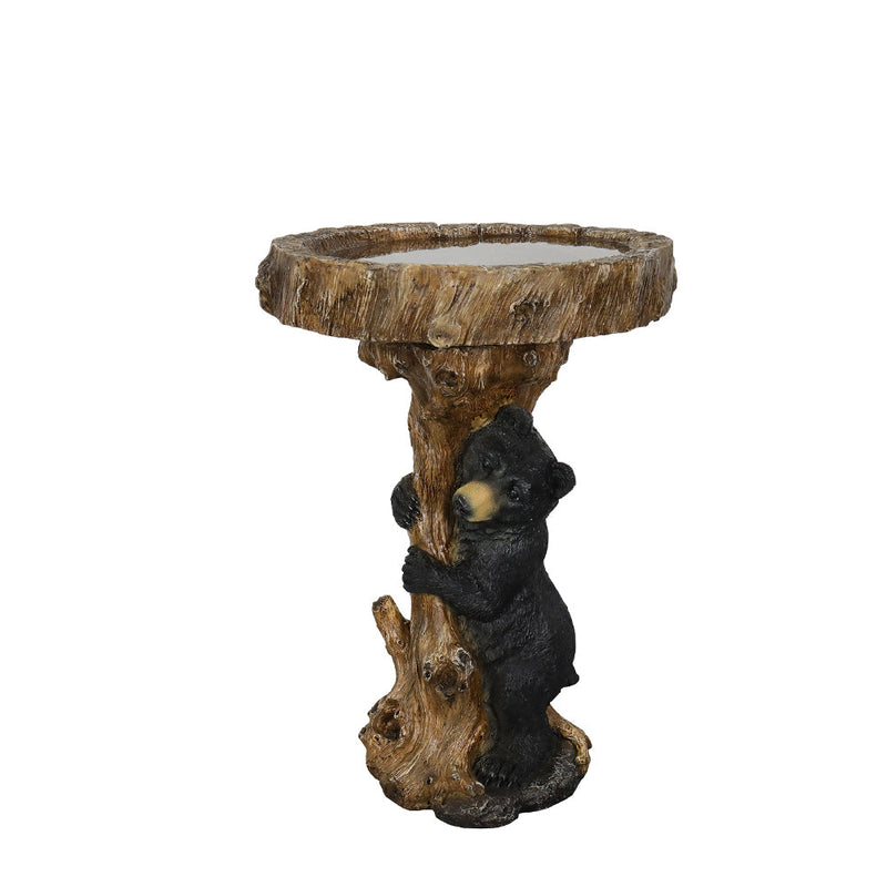 Concrete Bear Bird Bath Cub Climbing Stump 23 Inch, photo 8 of 9