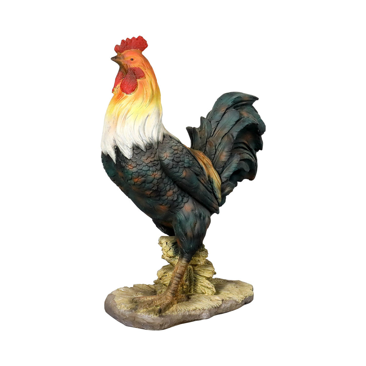 Concrete Rooster Statue Hand Painted Farmhouse 22 In, photo 4 of 15