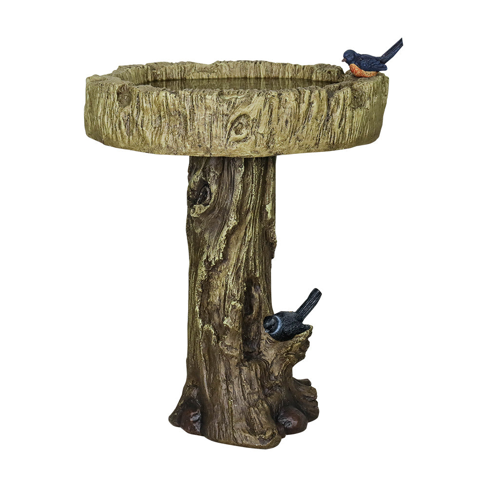 Concrete Tree Trunk Bird Bath Deep Bark 24 Inch, photo 8 of 10
