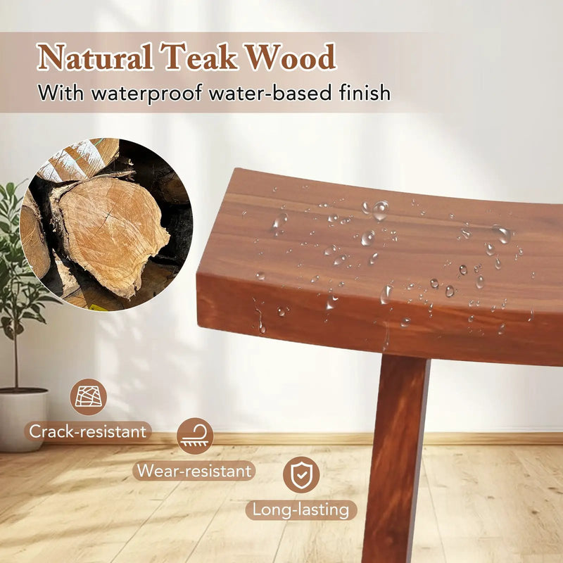 20 Inch Fully Assembled Shower Stool with Curved Seat for Inside Shower by DirectDeals