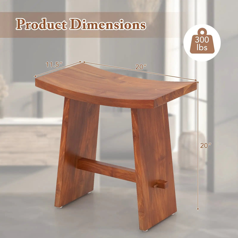 20 Inch Fully Assembled Shower Stool with Curved Seat for Inside Shower by DirectDeals