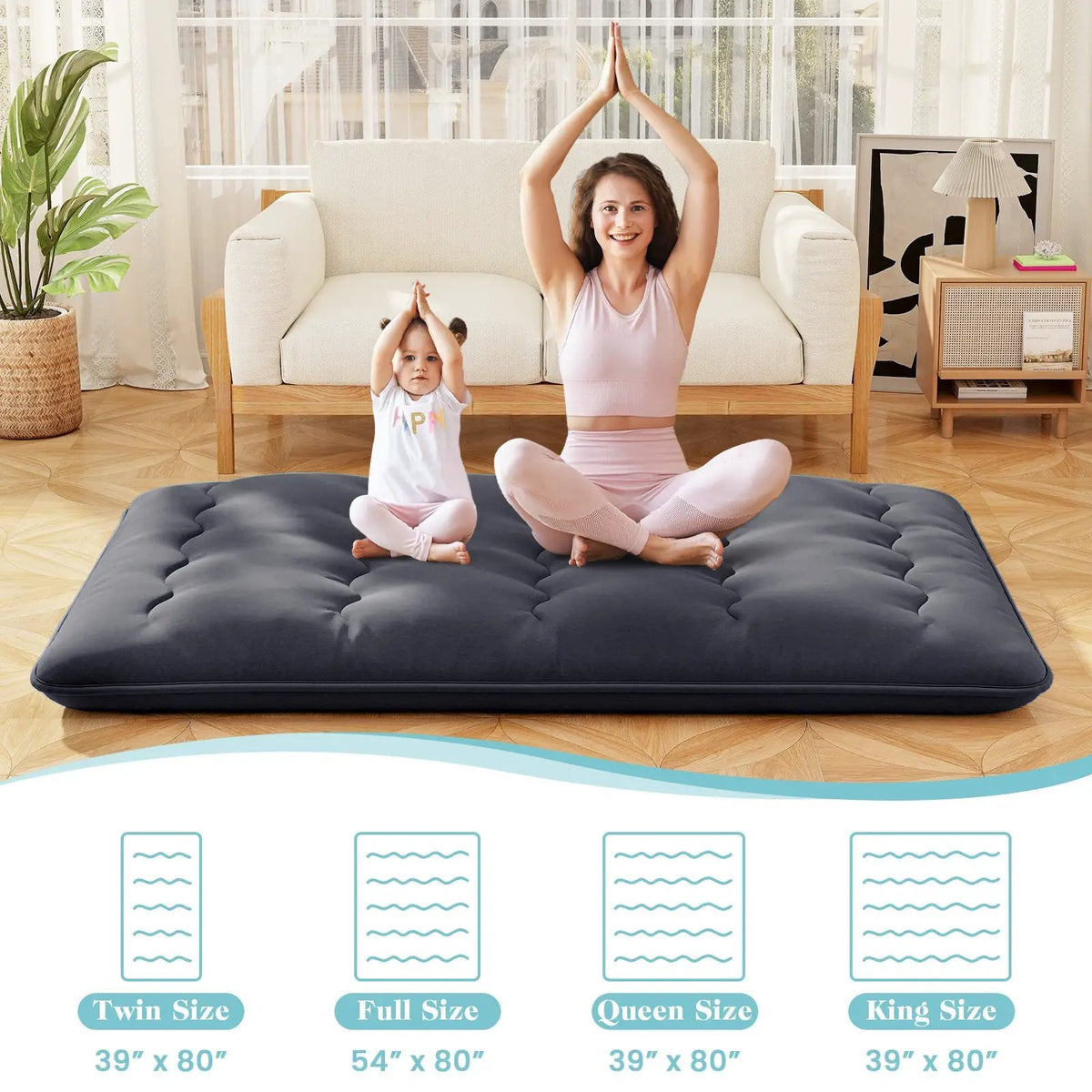 Futon Mattress with Washable Cover and Foldable Mat, photo 5 of 11