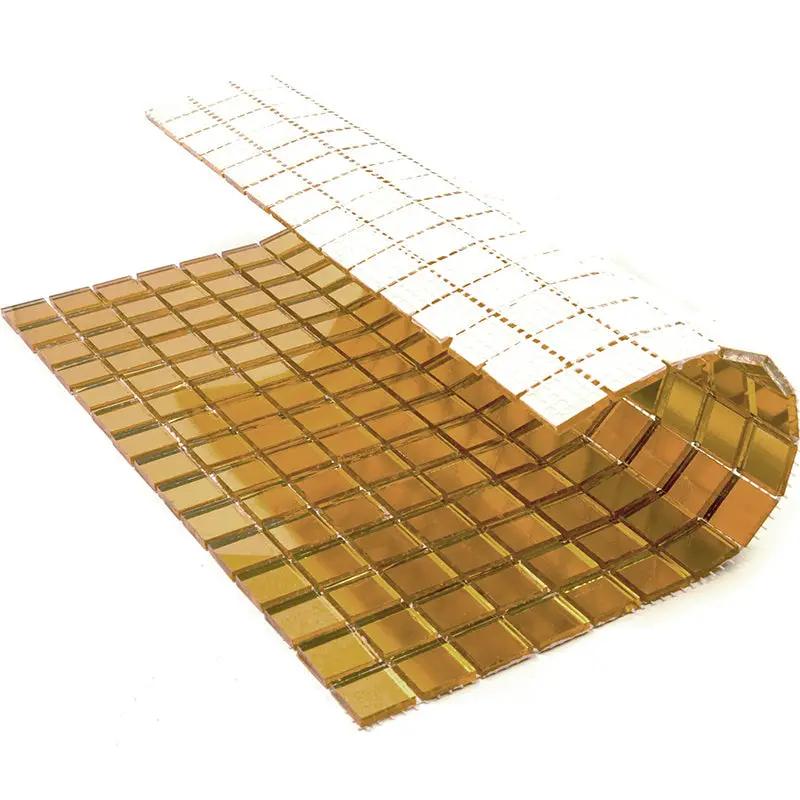 Amber Gold 12x12 Glossy Uniform Square Glass Mosaic Tile (20 pack, 20 sq ft/case) by Apollo Tile