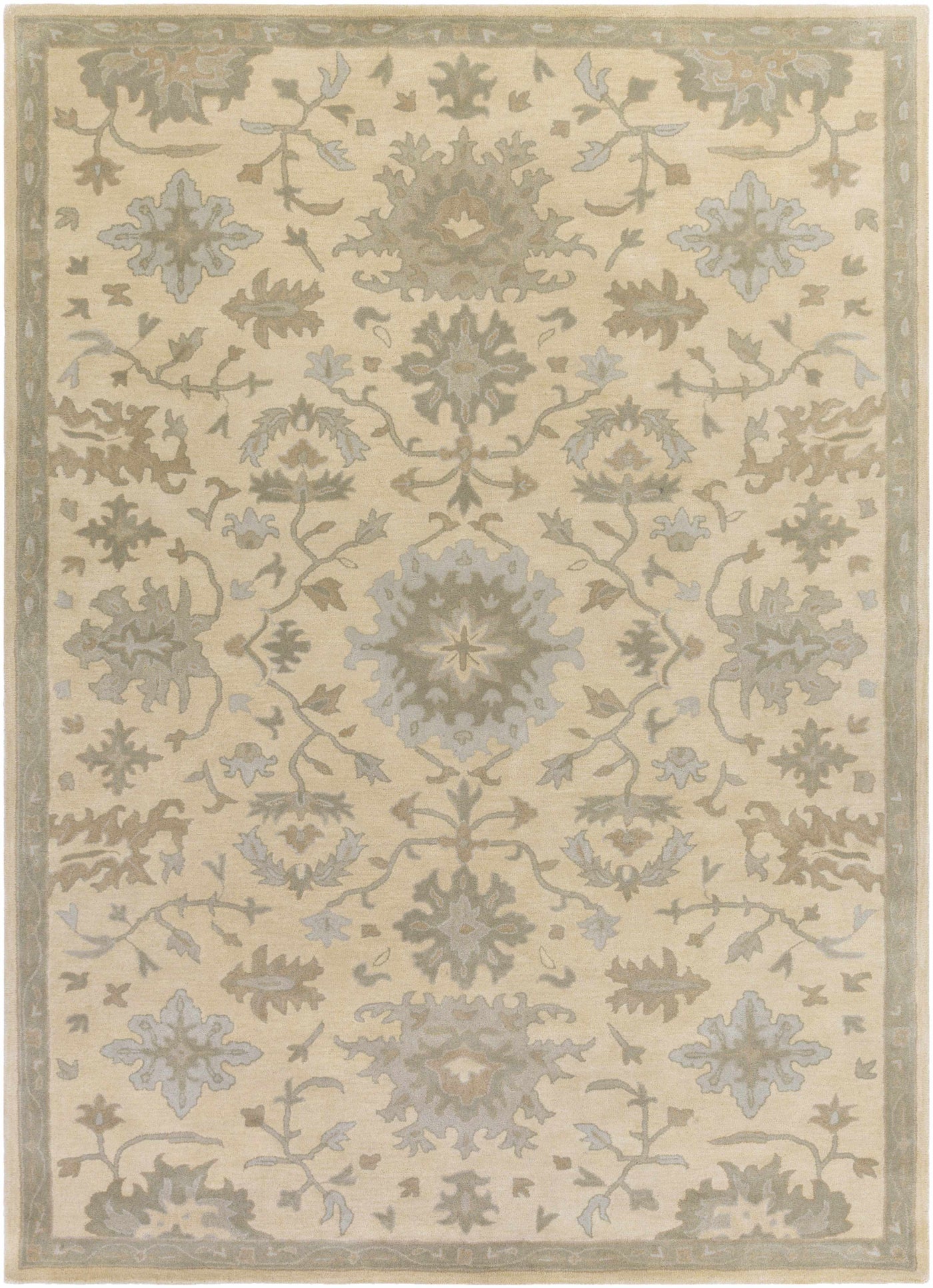 Hazen 1197 Hand Tufted Light Beige Wool Rug by Boutique Rugs