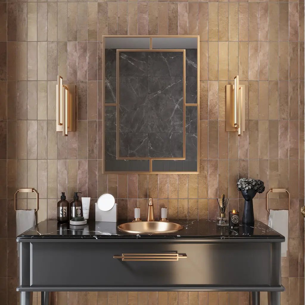 Bronze 2.5x10 Matte Ceramic Subway Tile (30 pack, 5.06 sq ft/case) by Apollo Tile