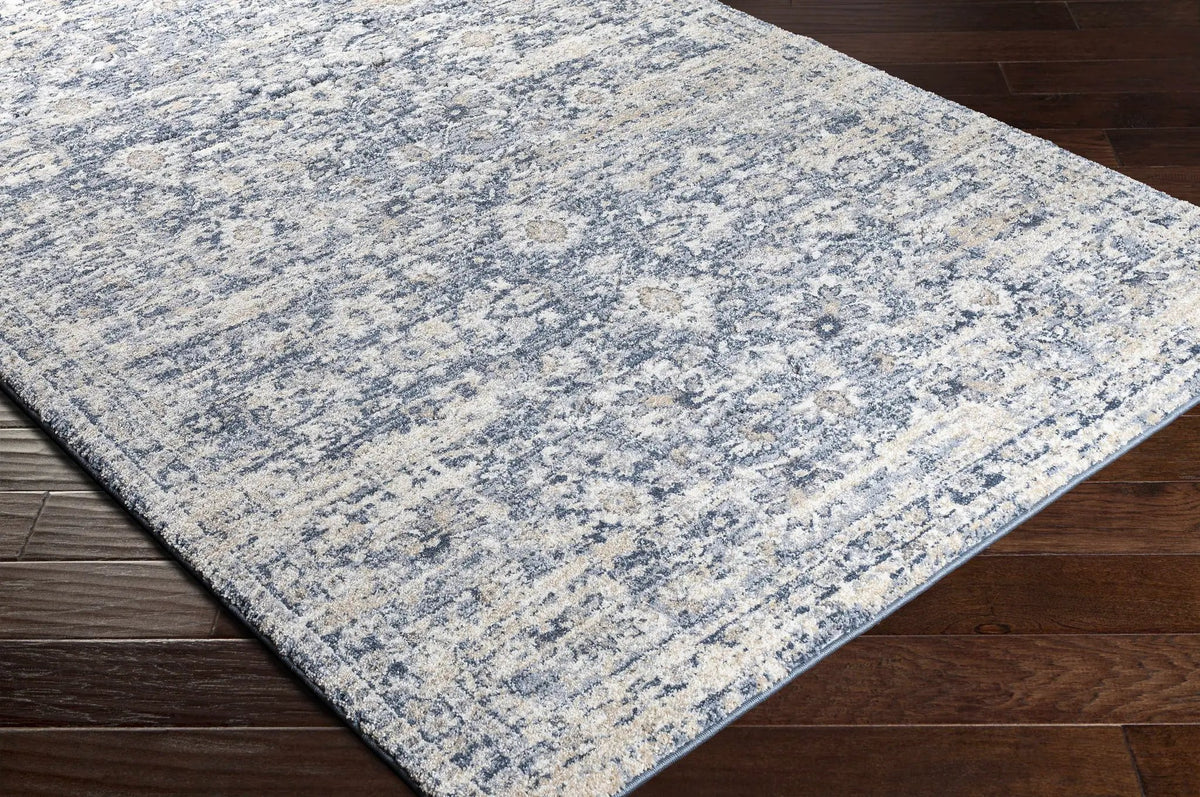 Talihina Denim Damask Area Rug, photo 4 of 7
