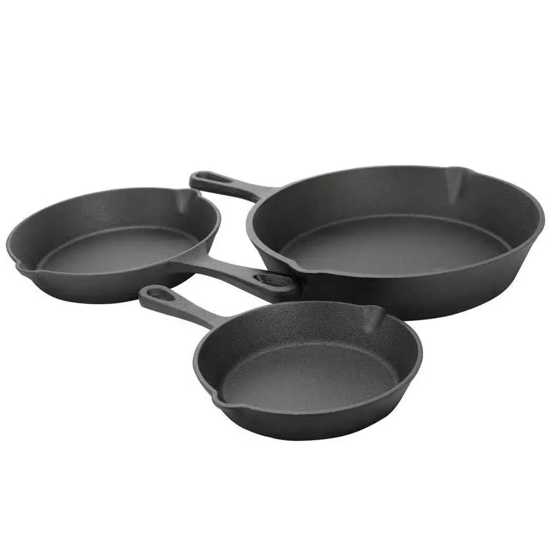 3-Piece Cast Iron Cookware Set with 8-inch 6-inch and 10-inch Skillet Frying Pan by HomePacific