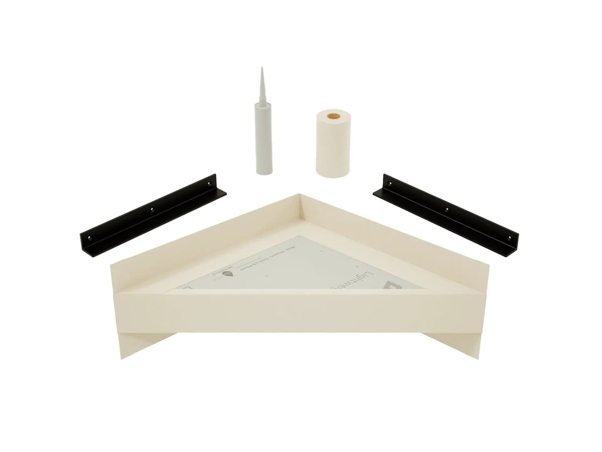 The Original Floating Corner Shower Bench Kit™ with GoBoard® by The Original Granite Bracket
