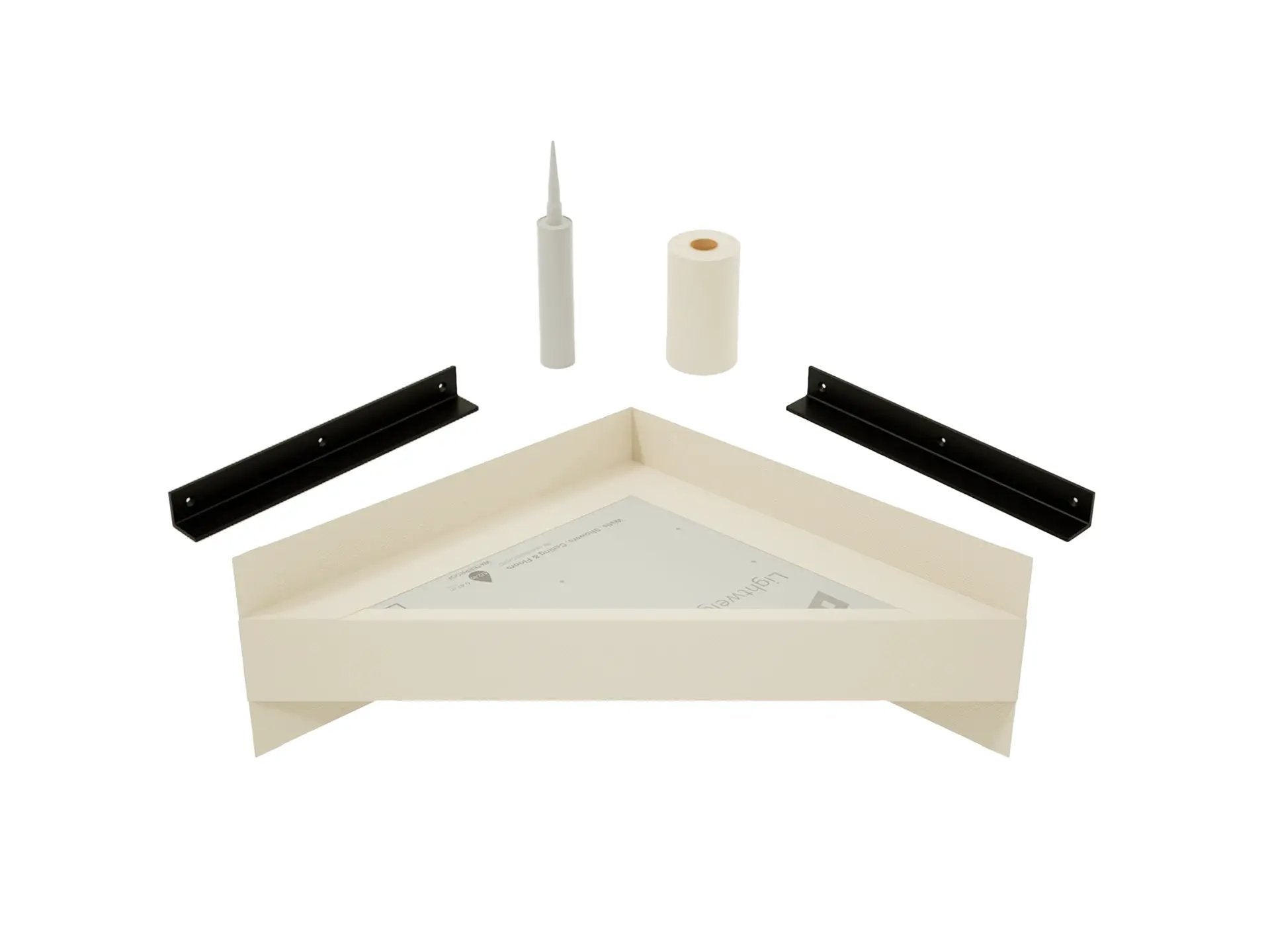 The Original Floating Corner Shower Bench Kit™ with GoBoard® by The Original Granite Bracket